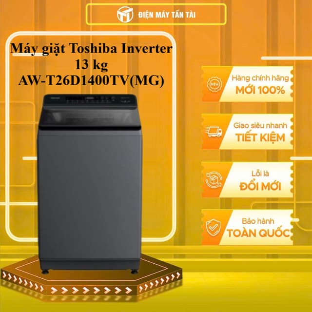 AW-T26D1400TV(MG) - Máy giặt Toshiba Inverter 13 kg AW-T26D1400TV(MG) - GIAO TOÀN QUỐC - Ảnh 8