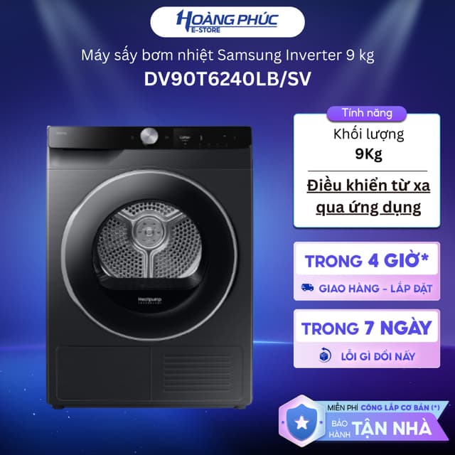 DV90T6240LB/SV - Máy Sấy Bơm Nhiệt Samsung 9 Kg DV90T6240LBSV {Toàn Quốc} - Ảnh 5
