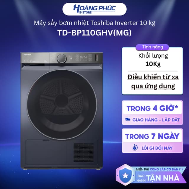 TD-BP110GHV(MG) - Máy sấy bơm nhiệt Toshiba 10 kg TD-BP110GHV {Toàn Quốc} - Ảnh 11