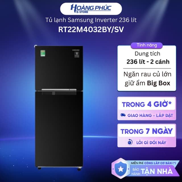 Tủ Lạnh Samsung Inverter 236 Lít RT22M4032BY/SV {Toàn Quốc} - Ảnh 1