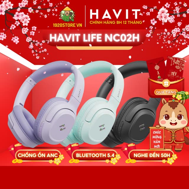 Tai Nghe Headphone Bluetooth HAVIT H612BT Pro, Âm Thanh Stereo, Chống Ồn ANC -30dB, Nghe Đến 50H  - Chính Hãng BH 12T - Ảnh 12