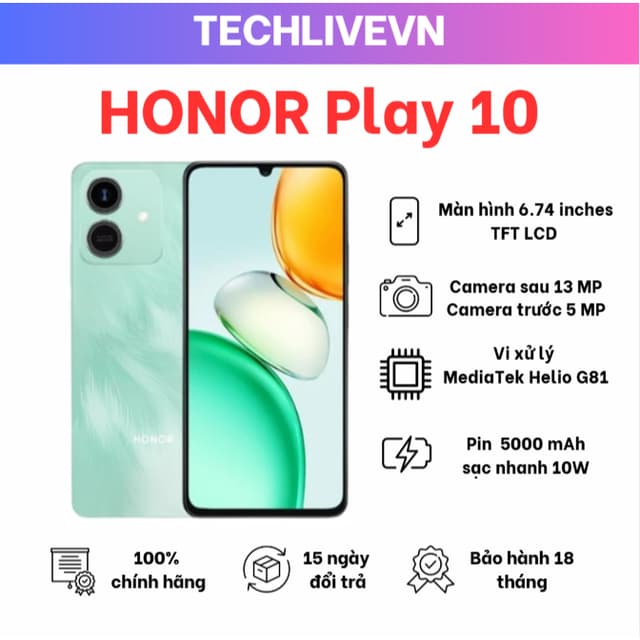 Điện thoại Honor Play 10 4GB+128GB/3GB+64GB | Pin 5000mAh | Màn hình 6.74" | Bảo hành 18 Tháng - Ảnh 12