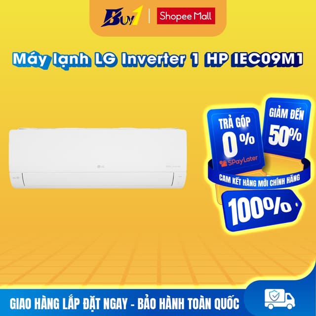 IEC09M1 - Máy lạnh LG Inverter 1 HP IEC09M1 - Hàng chính hãng - Ảnh 2