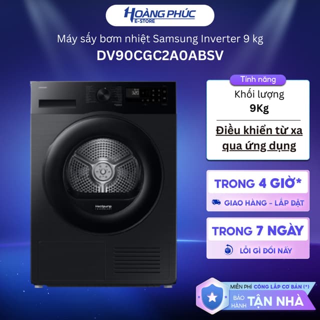 DV90CGC2A0ABSV - Máy Sấy Bơm Nhiệt Samsung 9 Kg DV90CGC2A0AB/SV {Ship HCM 0Đ} - Ảnh 12