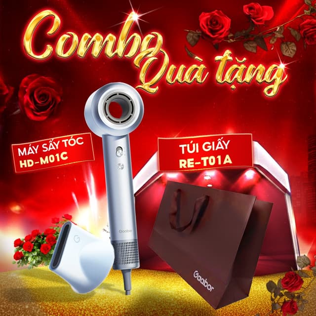 Combo Máy Sấy Tóc Ion Âm 1400W Gaabor HD-M01A – Set Quà Tặng Cao Cấp Cho Nữ - Ảnh 4