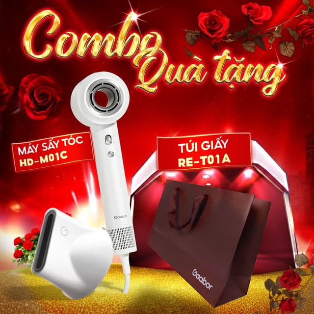 Combo Máy Sấy Tóc Ion Âm 1400W Gaabor HD-M01C – Set Quà Tặng Cao Cấp Cho Nữ - Ảnh 8