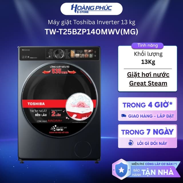TW-T25BZP140MWV(MG) - Máy Giặt Toshiba Inverter 13 Kg TW-T25BZP140MWV {Ship HCM 0Đ} - Ảnh 9