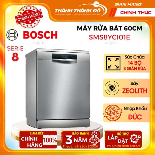 [CHÍNH HÃNG] Máy Rửa Chén Độc Lập Bosch SMS8YCI01E Series 8 -  Bosch Việt Nam - Ảnh 12