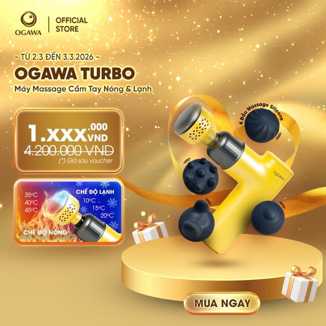 Máy massage cầm tay NÓNG LẠNH OGAWA - thiết kế độc đáo, tiện lợi - Ảnh 11