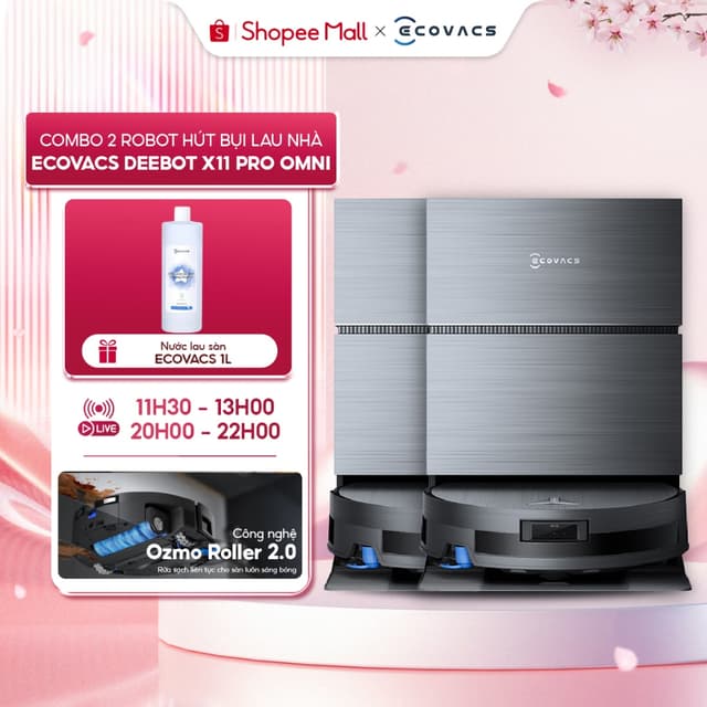 [Combo] Robot hút bụi lau nhà Ecovacs DEEBOT X11 Pro Omni, thiết kế siêu mỏng, lực hút 19.500Pa, Bảo Hành 2 năm - Ảnh 9