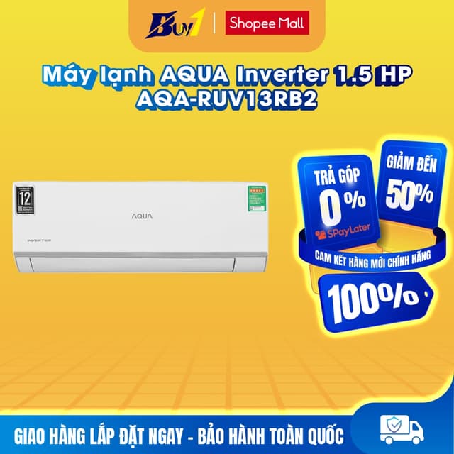 AQA-RUV13RB2 - Máy lạnh AQUA Inverter 1.5 HP AQA-RUV13RB2 - Hàng chính hãng - Ảnh 2