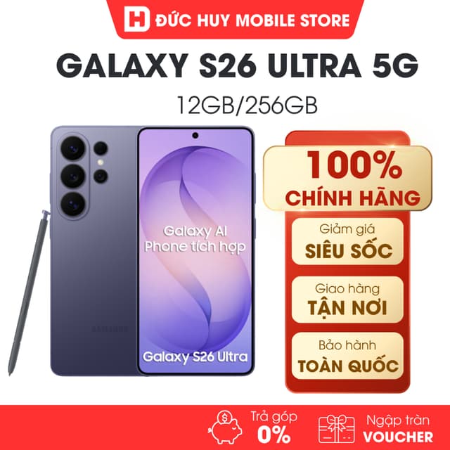 { KH T3 - Full VAT } Điện Thoại Samsung Galaxy S26 Ultra 5G 12GB/256GB Chính Hãng - Ảnh 1