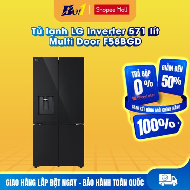 F58BGD - Tủ lạnh LG Inverter 571 lít Multi Door F58BGD - Hàng chính hãng - Ảnh 6