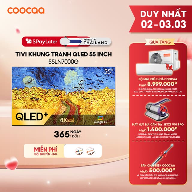 [Miễn phí lắp đặt HN-HCM] Smart tivi COOCAA 55 inch Qled 4K tivi Khung Tranh Google Frame+ 55LN7000G - Ảnh 5