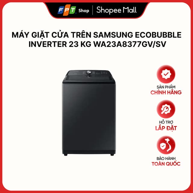 [Hàng chính hãng] Máy giặt cửa trên Samsung Ecobubble Inverter 23 kg WA23A8377GV/SV - Ảnh 7