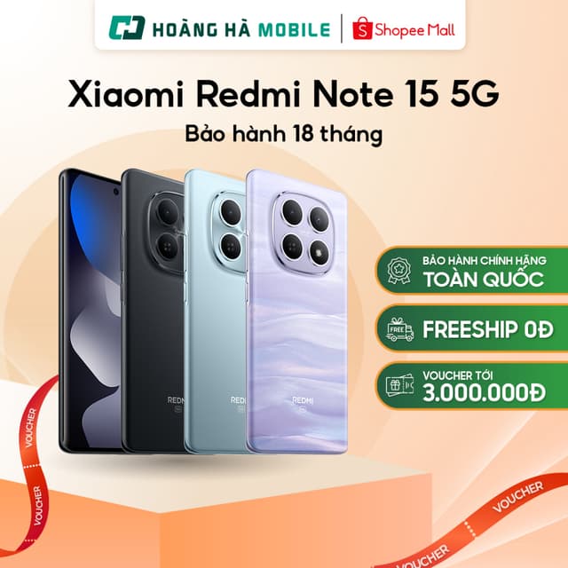 Điện thoại Xiaomi Redmi Note 15 5G 6GB/128GB - Pin 5520mAh - Bảo hành chính hãng (Nguyên Seal chưa Active) - Ảnh 2