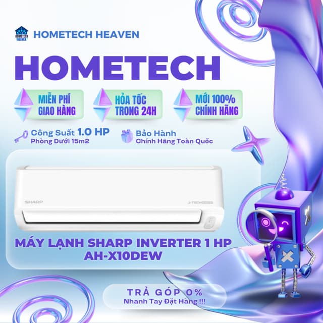 AH-X10DEW/AH-X13DEW [GIAO LẮP HCM] Máy lạnh Sharp Inverter 1 HP/ 1,5 HP - NEW 2026, CHÍNH HÃNG - Ảnh 8