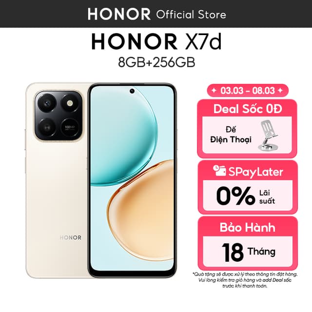 Điện Thoại HONOR X7d 8GB+256GB | Pin 6500mAh | Camera 108MP | Bảo hành 18 Tháng - Ảnh 7
