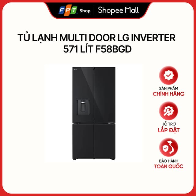 [Chỉ GH tận nơi] Tủ lạnh Multi door LG Inverter 571 lít F58BGD - Ảnh 5