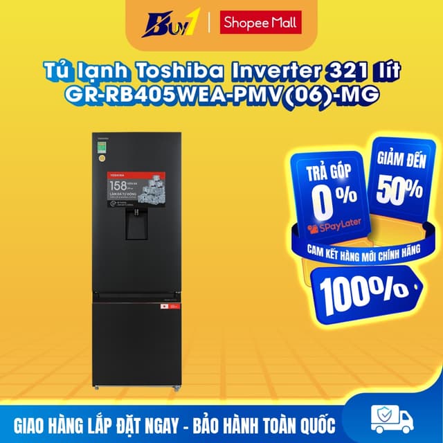 GR-RB405WEA-PMV(06)-MG - Tủ lạnh Toshiba Inverter 321 lít GR-RB405WEA-PMV(06)-MG - Hàng chính hãng - Ảnh 5