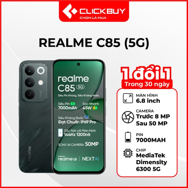 Điện thoại Realme C85 (5G) 8GB 128GB  Chính Hãng - Ảnh 1