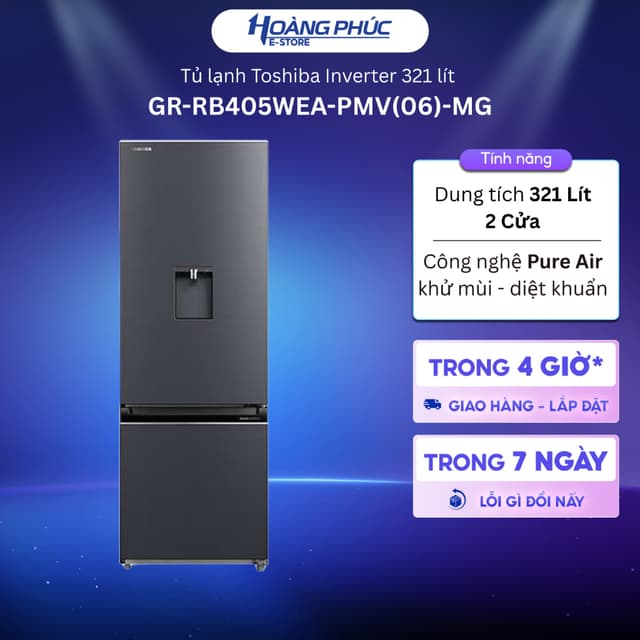 Tủ Lạnh Toshiba Inverter 321 lít GR-RB405WEA-PMV(06)-MG {Ship HCM 0Đ} - Ảnh 7