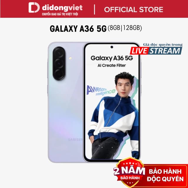 [DDV x Hannah] Điện thoại Samsung Galaxy A36 5G 8GB | 128GB, 6.7" - Chip Snapdragon 6 Gen 3 - 5000mAh, BH 2 năm - Ảnh 5
