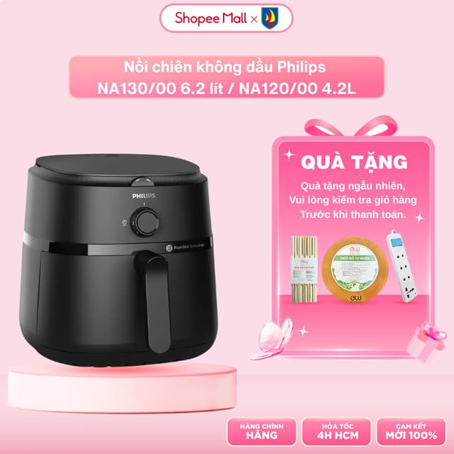 Nồi chiên không dầu Philips NA130/00 6.2 lít / NA120/00 4.2L - Công suất 1700W - Bảo hành 2 năm - Ảnh 9