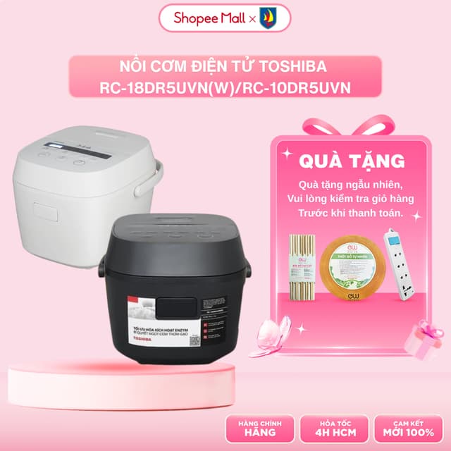 NỒI CƠM ĐIỆN TỬ TOSHIBA RC-18DR5UVN(W)/RC-10DR5UVN 1 Lít / 1.8 Lít - Hàng chính hãng. - Ảnh 4
