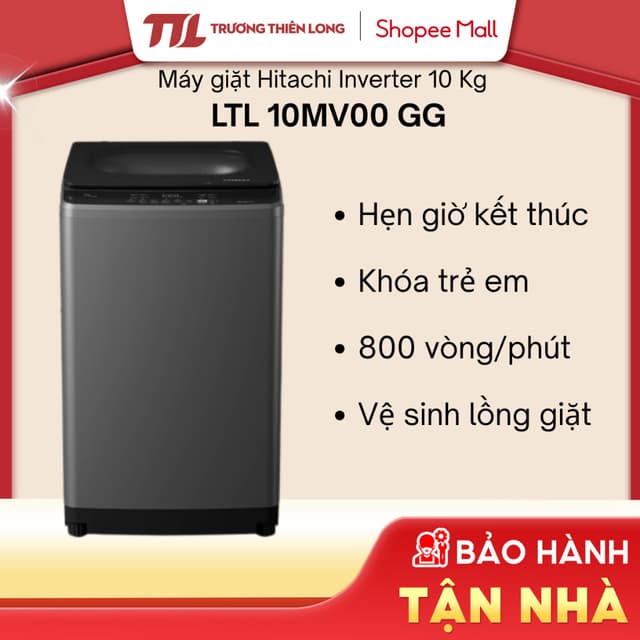 LTL 10MV00(GG) - Máy giặt Hitachi Inverter 10 Kg LTL 10MV00 GG [TOÀN QUỐC] - Ảnh 10
