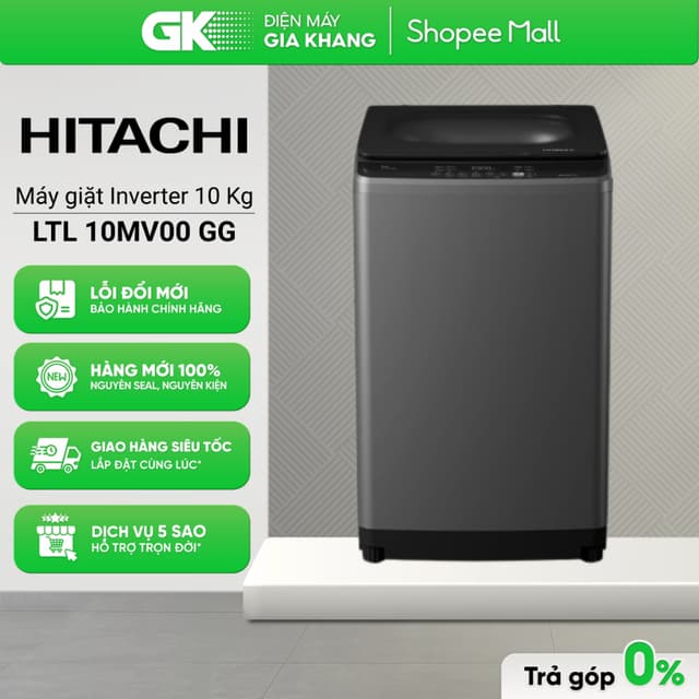 LTL 10MV00(GG) 10 Kg | LTL 09MV00(GG) 9 Kg Máy Giặt HITACHI Inverter [Freeship HCM] - Ảnh 1
