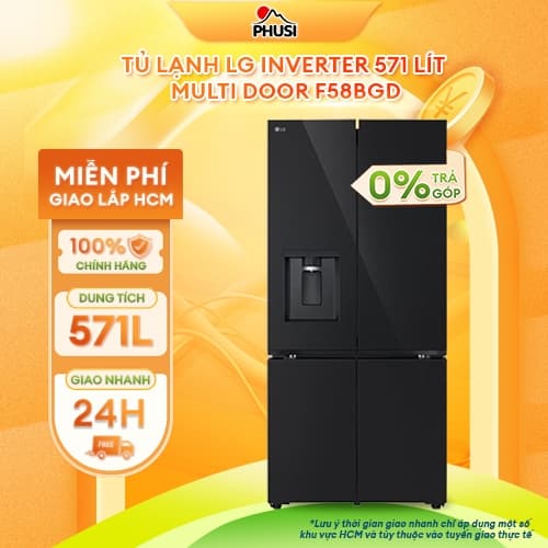 F58BGD - [GIAO LẮP HCM] Tủ lạnh LG Inverter 571 lít Multi Door F58BGD - CHÍNH HÃNG - Ảnh 4