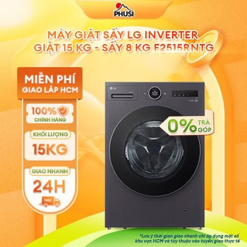 F2515RNTG [GIAO HÀNG MIỄN PHÍ HCM] Máy giặt sấy LG Inverter giặt 15 kg - sấy 8 kg - CHÍNH HÃNG - Ảnh 7