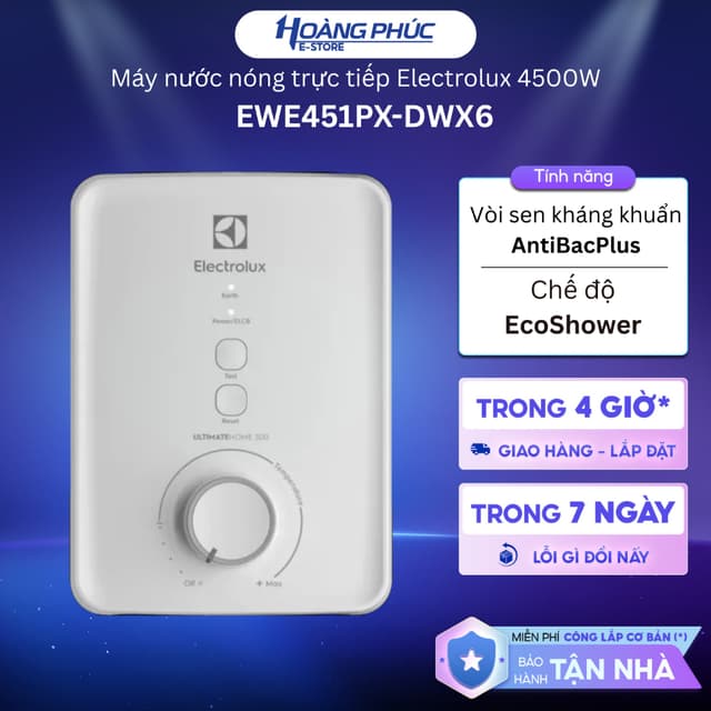 Máy Nước Nóng Trực Tiếp Electrolux 4500W EWE451PX-DWX6 {Ship HCM 0Đ} - Ảnh 5