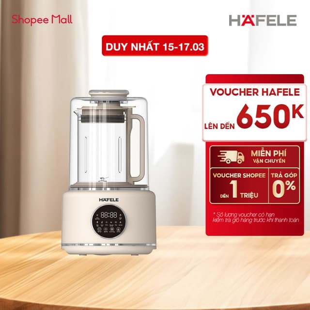 [New] Máy làm sữa hạt Hafele HS-B151NW - 535.43.485 - Ảnh 2