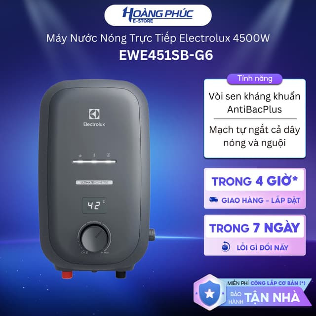 Máy Nước Nóng Trực Tiếp Electrolux 4500W EWE451SB-G6 {Ship HCM 0Đ} - Ảnh 7