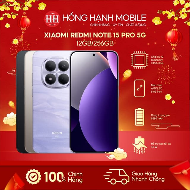 Điện Thoại Xiaomi Redmi Note 15 Pro 5G 12GB/256GB - Hàng Chính Hãng - Ảnh 3