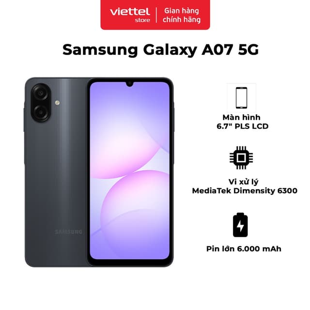 Điện thoại Samsung Galaxy A07 5G 4GB 128GB Chính hãng - Ảnh 2