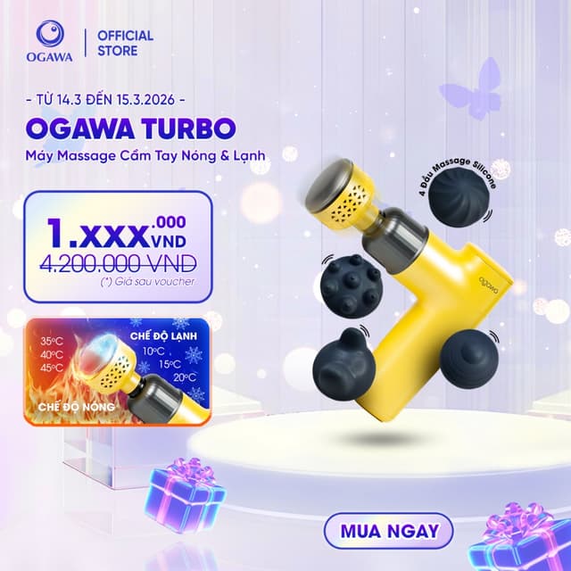 Máy massage cầm tay NÓNG LẠNH OGAWA - thiết kế độc đáo, tiện lợi - Ảnh 11