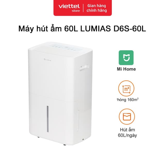 Máy Hút Ẩm Lumias D6S - 60L Chính hãng | 60L/ngày | Điều khiển MiHome | Lọc Ion Bạc | Phòng 160m² - Ảnh 11