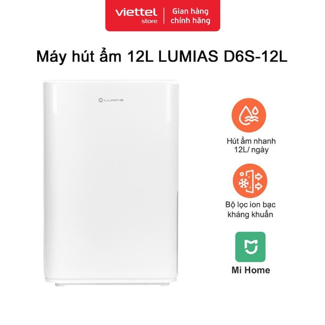 Máy Hút Ẩm Lumias D6S - 12L Chính hãng | 12L/ngày | Điều khiển MiHome | Lọc Ion Bạc | Phòng 25m² - Ảnh 10