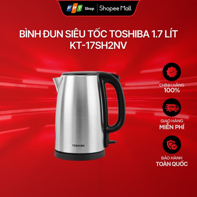 Bình đun siêu tốc Toshiba 1.7 lít KT-17SH2NV - Ảnh 1