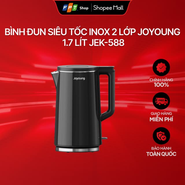 Bình đun siêu tốc inox 2 lớp Joyoung 1.7 lít JEK-588 - Ảnh 1