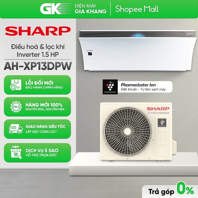 Máy Lạnh Sharp Inverter 1.5 HP AH-XP13DPW - [Freeship HCM] - Ảnh 7
