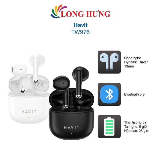 Tai nghe Bluetooth True Wireless Havit TW976 - Hàng chính hãng - Ảnh 5