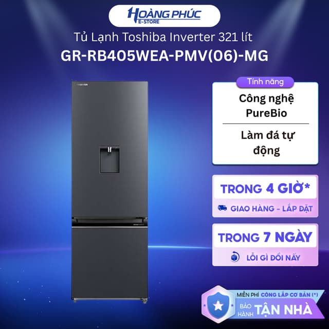 Tủ Lạnh Toshiba Inverter 321 Lít GR-RB405WEA-PMV(06)-MG {Ship HCM 0Đ} - Ảnh 6