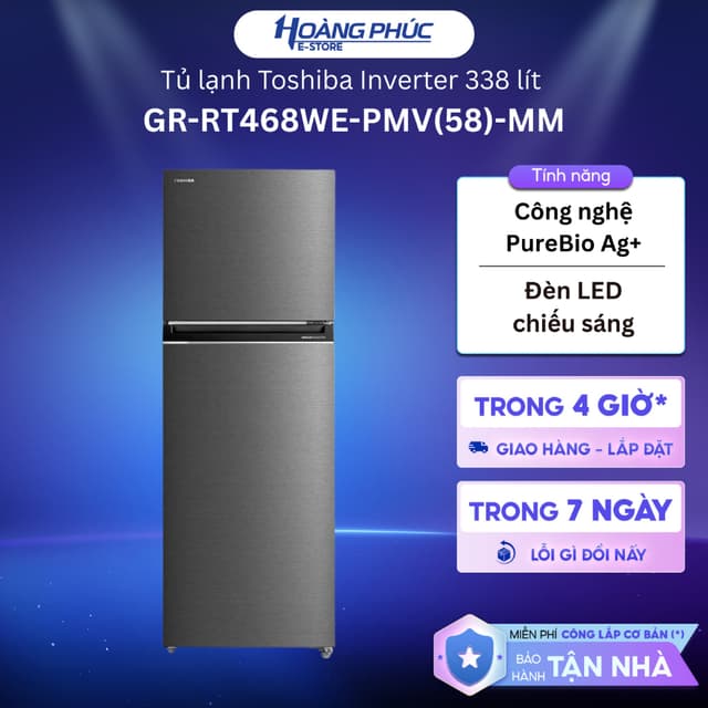 Tủ Lạnh Toshiba Inverter 411 Lít GR-RT559WE-PMV(58)-MM {Ship HCM 0Đ} - Ảnh 1
