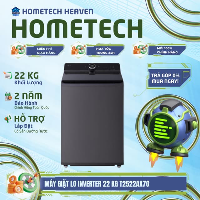 [GIAO LẮP MIỄN PHÍ HCM] Máy giặt LG AI DD Inverter 22 kg T2522AX7G  - Hàng Chính Hãng, Mới 100% - Ảnh 11
