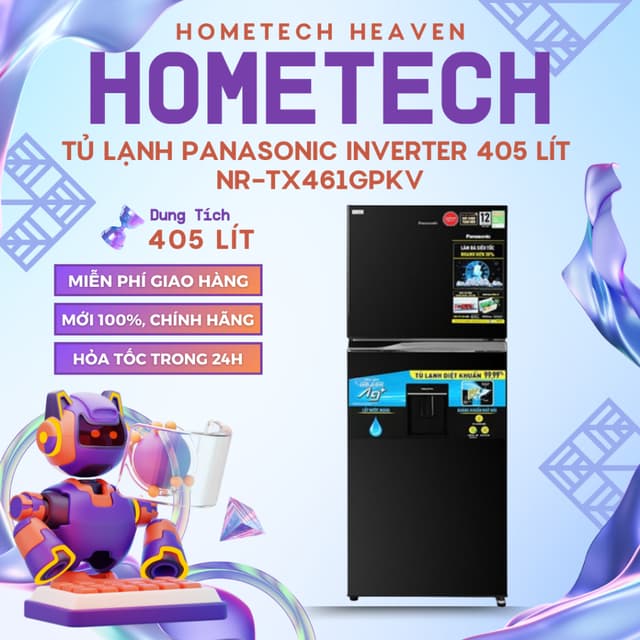 NR-TX461GPKV - Tủ lạnh Panasonic Inverter 405 lít Lấy Nước Ngoài, Tiết Kiệm Điện - Ảnh 2