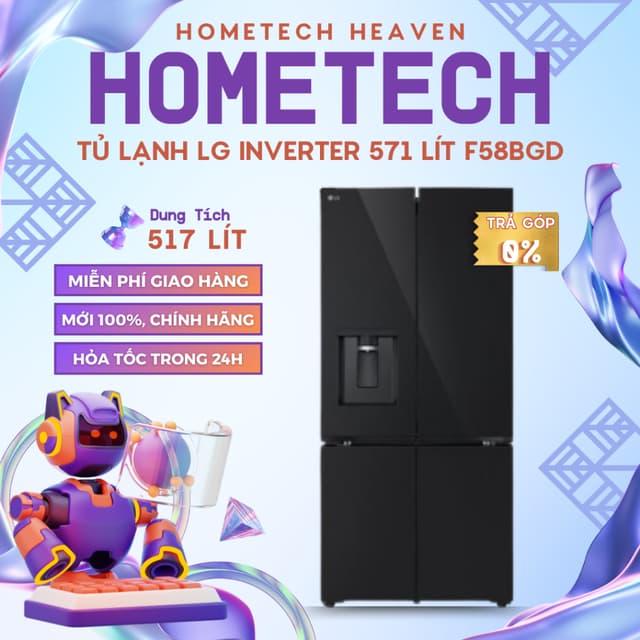 [GIAO LẮP MIỄN PHÍ HCM] Tủ lạnh LG Inverter 571 lít Multi Door F58BGD Hàng Mới, Chính Hãng 100% - Ảnh 3
